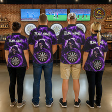 Load image into Gallery viewer, Purple Grim Reaper Skull Thunder Lightning Darts Shirt For Women Custom Darts Jersey Polo &amp; 1/4 Zip TDM6468