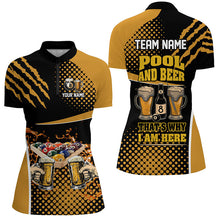 Load image into Gallery viewer, Pool And Beer That&#39;s Why I&#39;m Here Custom Billiards Shirts For Women, Funny Drinking Billiard Jerseys TDM2426