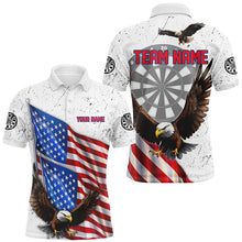Load image into Gallery viewer, Personalized Eagle American Flag Custom White Grunge Darts Shirts For Men, Patriotic Darts Jerseys TDM2428
