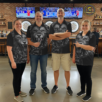 Personalized Snarling Lion Darts Polo & Quarter Zip Custom Dart Shirts For Men, Dart Team Jersey TDM7438