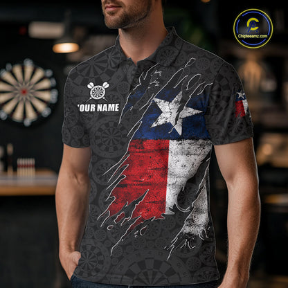 Personalized Vintage Texas Flag Darts Shirts For Men Custom Patriotic Darts Team Jersey TDM7762