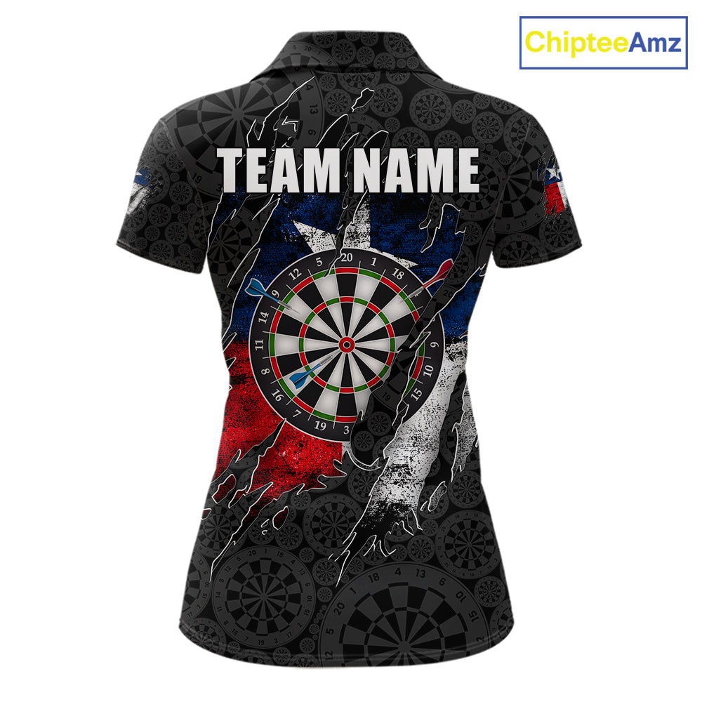 Personalized Vintage Texas Flag Darts Shirts For Women Custom Patriotic Darts Team Jersey TDM7762