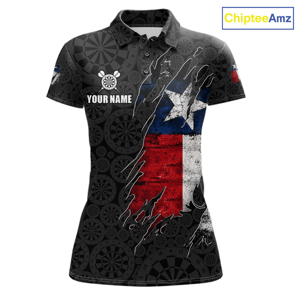 Personalized Vintage Texas Flag Darts Shirts For Women Custom Patriotic Darts Team Jersey TDM7762