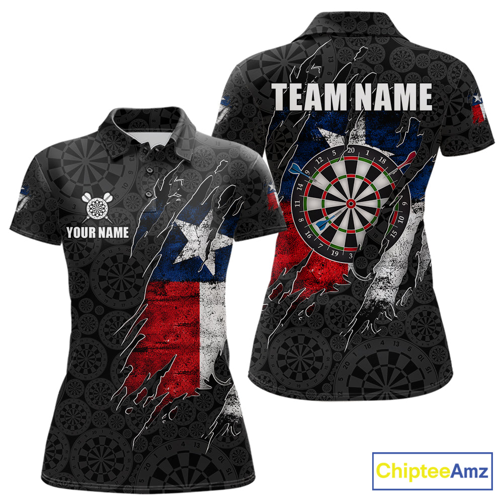 Personalized Vintage Texas Flag Darts Shirts For Women Custom Patriotic Darts Team Jersey TDM7762