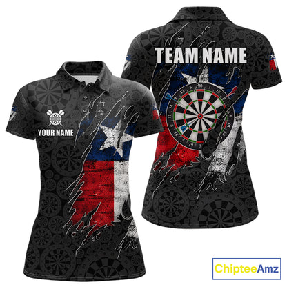 Personalized Vintage Texas Flag Darts Shirts For Women Custom Patriotic Darts Team Jersey TDM7762