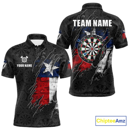 Personalized Vintage Texas Flag Darts Shirts For Men Custom Patriotic Darts Team Jersey TDM7762