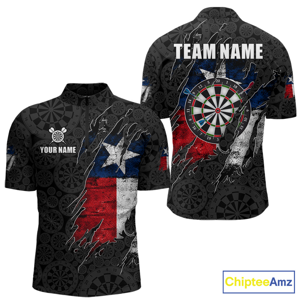 Personalized Vintage Texas Flag Darts Shirts For Men Custom Patriotic Darts Team Jersey TDM7762