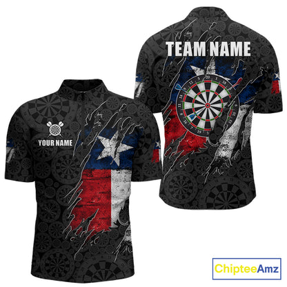 Personalized Vintage Texas Flag Darts Shirts For Men Custom Patriotic Darts Team Jersey TDM7762