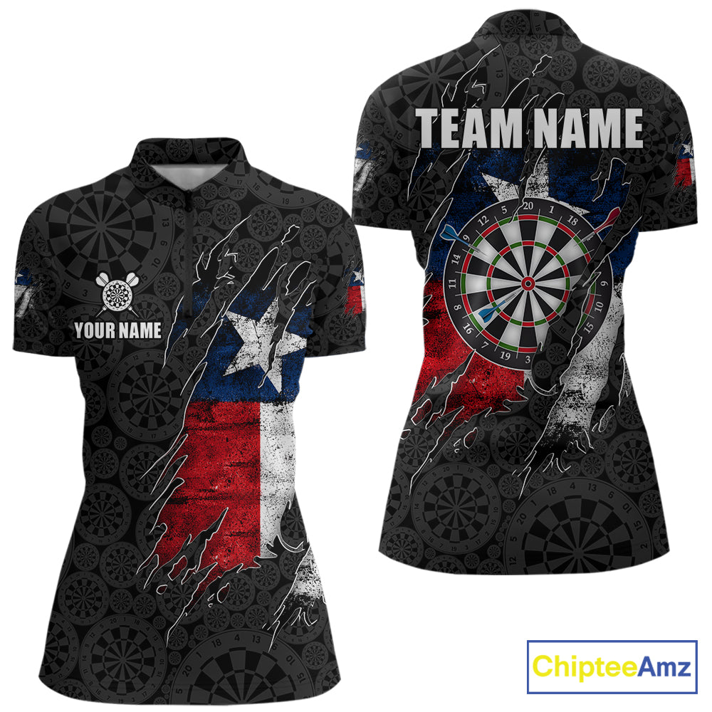 Personalized Vintage Texas Flag Darts Shirts For Women Custom Patriotic Darts Team Jersey TDM7762