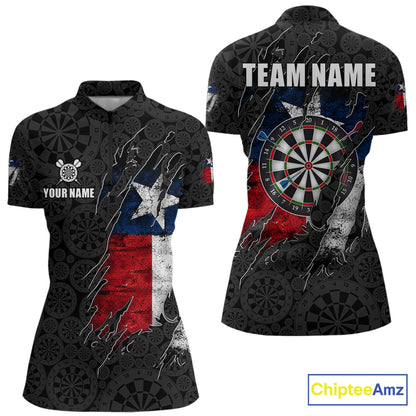 Personalized Vintage Texas Flag Darts Shirts For Women Custom Patriotic Darts Team Jersey TDM7762