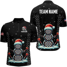 Load image into Gallery viewer, Custom Galaxy Funny Snow Darts Board Christmas Dart Shirts For Men, Xmas Black Dart Jersey Gifts TDM3143