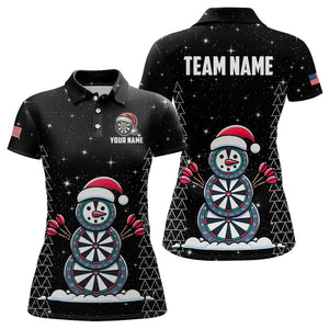 Custom Galaxy Funny Snow Darts Board Christmas Dart Shirts For Women, Xmas Black Dart Jersey Gifts TDM3144