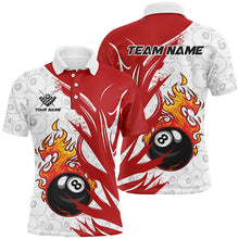 Load image into Gallery viewer, Personalized 8 Ball Pool Rot Fire Funny Billiard Shirts For Men, Billiard Pool Team Jerseys |Red TDM2912