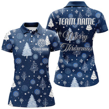 Load image into Gallery viewer, Personalized Blue Funny Christmas Tree Dart Shirts For Women Custom Christmas Dart Jerseys Dart Gift TDM2916