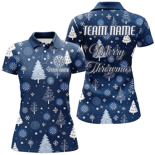 Personalized Blue Funny Christmas Tree Dart Shirts For Women Custom Christmas Dart Jerseys Dart Gift TDM2916