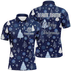 Personalized Blue Funny Christmas Tree Dart Shirts For Men Custom Christmas Dart Jerseys Dart Gift TDM2916