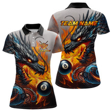 Load image into Gallery viewer, Personalized 8 Ball Pool Fire Flame Dragon Billiard Shirts For Women Team League Billiard Jerseys TDM3154