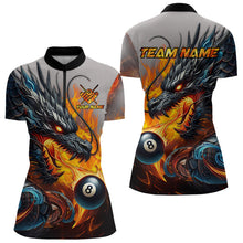 Load image into Gallery viewer, Personalized 8 Ball Pool Fire Flame Dragon Billiard Shirts For Women Team League Billiard Jerseys TDM3154