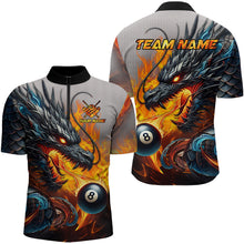 Load image into Gallery viewer, Personalized 8 Ball Pool Fire Flame Dragon Billiard Shirts For Men Team League Billiard Jerseys TDM3154