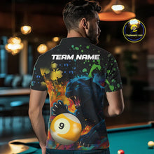 Load image into Gallery viewer, Colorful Splash Panther 8 Ball &amp; 9 Ball Billiard Shirt For Men Custom Funny Pool Team Jersey TDM5381