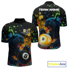 Load image into Gallery viewer, Colorful Splash Panther 8 Ball &amp; 9 Ball Billiard Shirt For Men Custom Funny Pool Team Jersey TDM5381