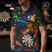 Load image into Gallery viewer, Personalized Colorful Splash Panther Darts Shirt For Men Custom Darts Jersey Team Polo &amp; 1/4 Zip TDM5382