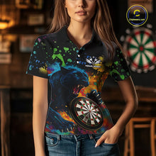 Load image into Gallery viewer, Personalized Colorful Splash Panther Darts Shirt For Women Custom Darts Jersey Team Polo &amp; 1/4 Zip TDM5382