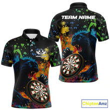 Load image into Gallery viewer, Personalized Colorful Splash Panther Darts Shirt For Men Custom Darts Jersey Team Polo &amp; 1/4 Zip TDM5382