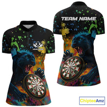 Load image into Gallery viewer, Personalized Colorful Splash Panther Darts Shirt For Women Custom Darts Jersey Team Polo &amp; 1/4 Zip TDM5382