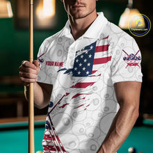 Load image into Gallery viewer, American Flag 8 Ball Billiard Jersey For Men Custom Patriotic Billiard Shirt Team Polo &amp; 1/4 Zip TDM5383