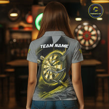 Load image into Gallery viewer, Personalized Phoenix Flame Darts Shirt For Women Custom Darts Team Jersey Polo &amp; 1/4 Zip |Yellow TDM5650