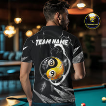 Load image into Gallery viewer, Personalized White Black 8 Ball 9 Ball Yin-Yang Billiard Shirt For Men, Lightning Pool Team Jersey TDM5879