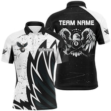 Load image into Gallery viewer, Personalized Grunge Black White Eagle Wings Billiard Shirts For Men, Billiard Jersey Short Sleeves TDM2446