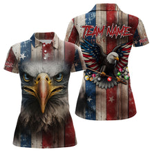 Load image into Gallery viewer, Patriotic Billiard Shirts For Women Custom Eagle American Flag Billiard Polo &amp; Quarter Zip Jerseys TDM3167