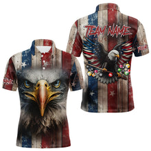 Load image into Gallery viewer, Patriotic Billiard Shirts For Men Custom Eagle American Flag Billiard Polo &amp; Quarter Zip Jerseys TDM3167