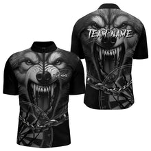 Load image into Gallery viewer, Personalized Snarling Wolf Darts Polo &amp; Quarter Zip Custom Dart Shirts For Men Cool Dart Jerseys TDM3374