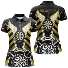 Load image into Gallery viewer, Personalized Black Yellow Darts Board Wings Jerseys Custom Dart Shirts For Women Funny Darts Outfit TDM2931