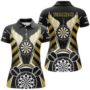 Personalized Black Yellow Darts Board Wings Jerseys Custom Dart Shirts For Women Funny Darts Outfit TDM2931