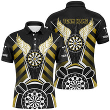 Load image into Gallery viewer, Personalized Black Yellow Darts Board Wings Jerseys Custom Dart Shirts For Men Funny Darts Outfit TDM2931