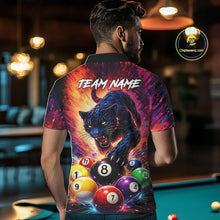 Load image into Gallery viewer, Colorful Billiard Balls Panther 8 Ball Pool Shirt For Men Custom Billiard Jersey Polo &amp; 1/4 Zip TDM5669