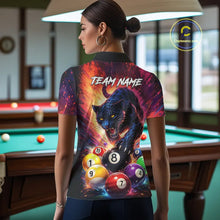 Load image into Gallery viewer, Colorful Billiard Balls Panther 8 Ball Pool Shirt For Women Custom Billiard Jersey Polo &amp; 1/4 Zip TDM5669