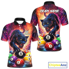 Load image into Gallery viewer, Colorful Billiard Balls Panther 8 Ball Pool Shirt For Men Custom Billiard Jersey Polo &amp; 1/4 Zip TDM5669