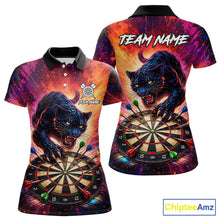 Load image into Gallery viewer, Personalized Colorful Panther Darts Shirt For Women Custom Darts Team Jersey Polo &amp; Quarter Zip TDM5670