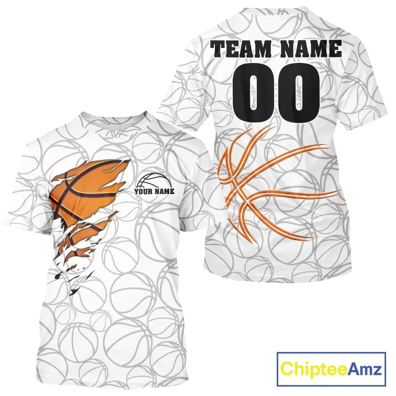 Personalized White Basketball Shirt Custom Name And Number Basketball Team Jersey Player Outfit TDM5674