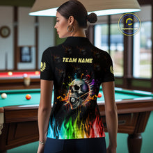 Load image into Gallery viewer, Funny Billiard Colorful Skull Personalized Women Quarter-Zip Shirts Billiard Attire For Team TDM1066