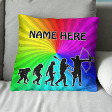 Load image into Gallery viewer, Personalized Funny Archery Evolution Pillow, Archery Colorful Pillows TDM0897