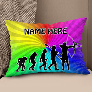 Personalized Funny Archery Evolution Pillow, Archery Colorful Pillows TDM0897