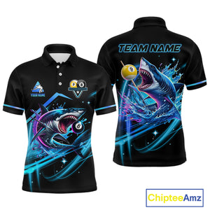 thumbnail image 2 of Personalized Vintage Smoke Us Flag Billiard Quarter-Zip Shirts For Men, 8 Ball Pool Team Jerseys 2 of 11