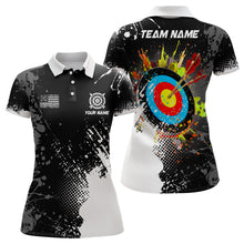 Load image into Gallery viewer, Personalized Paint White 3D Target Archery Women Polo &amp; Quarter-Zip Shirts, Archery Jerseys Attires TDM1969