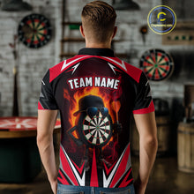 Load image into Gallery viewer, Funny Dartboard Red Flaming Darts Shirt For Men Custom Darts League Jersey Team Polo &amp; Quarter Zip TDM5387